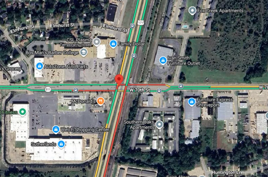 Caddo Parish, LA – Woman Trapped, Injured in Bus Crash at Mansfield Rd & W 70th St