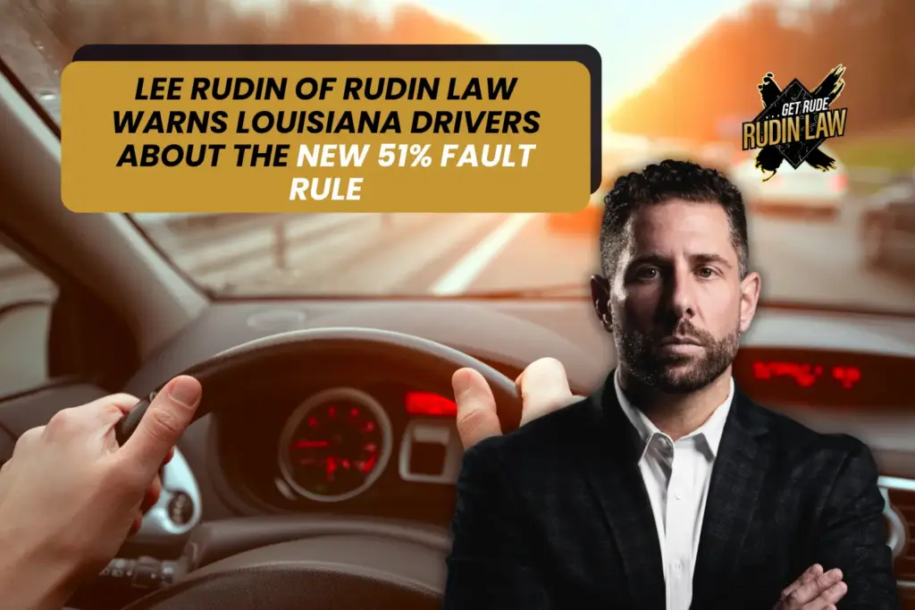 Lee Rudin of RUDIN LAW Warns Louisiana Drivers About the New 51% Fault Rule