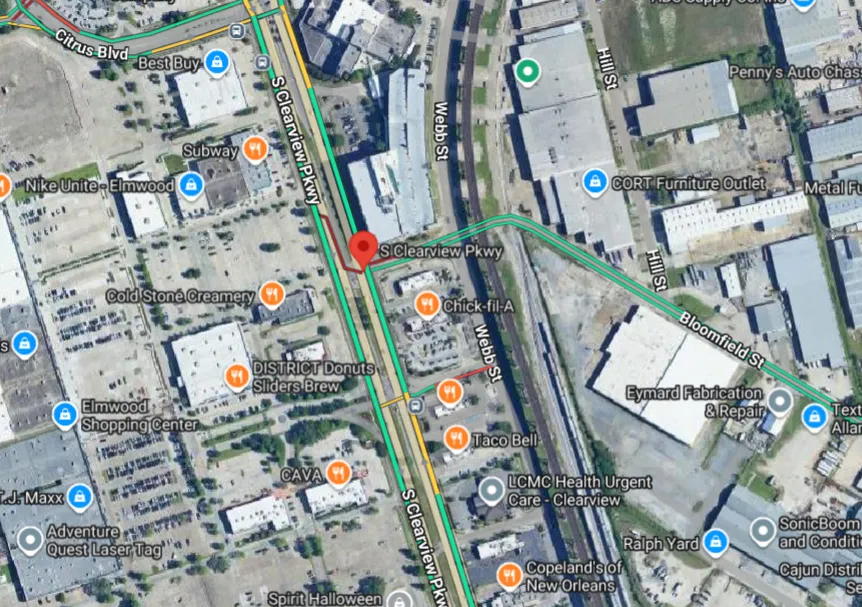 Metairie, LA – Injury Crash Reported on S Clearview Pkwy Entrance Ramp