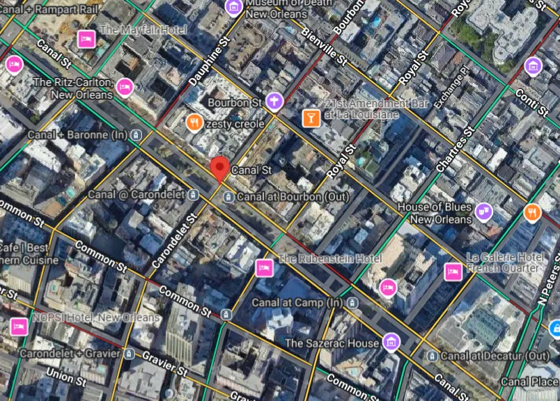 New Orleans, LA – Elderly Woman Injured in Vehicle Rollover Accident on Canal St